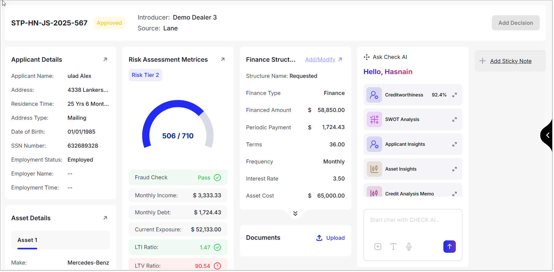 Credit Requests Decision