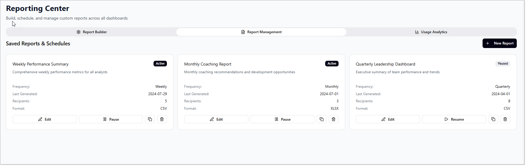 Report Management