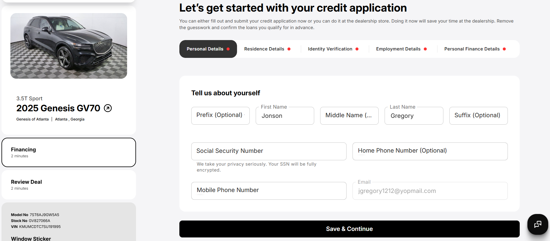 Co-applicant Financing